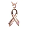 925 Sterling Silver Cremation Jewelry Breast Cancer Ribbon Ashes Urn Pendant Necklace