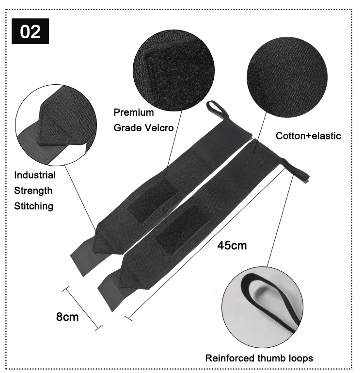 Amazon hot selling Fitness gym workout heavy duty wrist support wraps straps