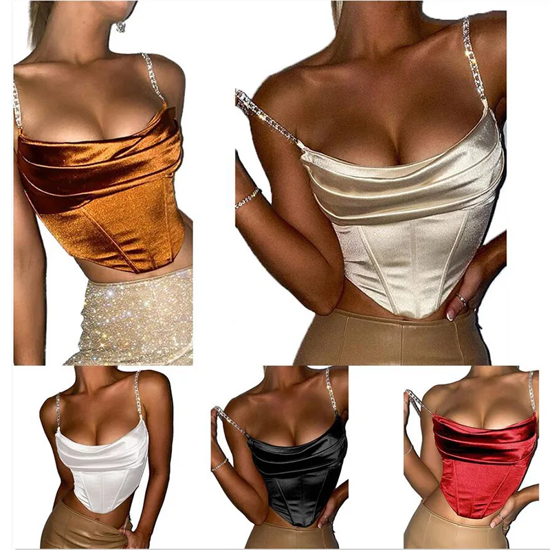 

High Quality Sexy Bodycon Sleeveless Backless Halter Stacked Women Plain Crop Top