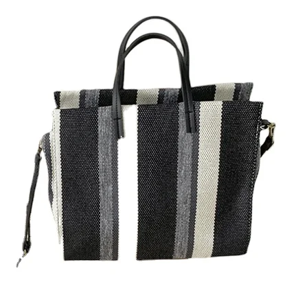 

Hot sale woman bag summer Canvas Handbag 2021 new Korean large capacity fashion color stripe bag, Picture