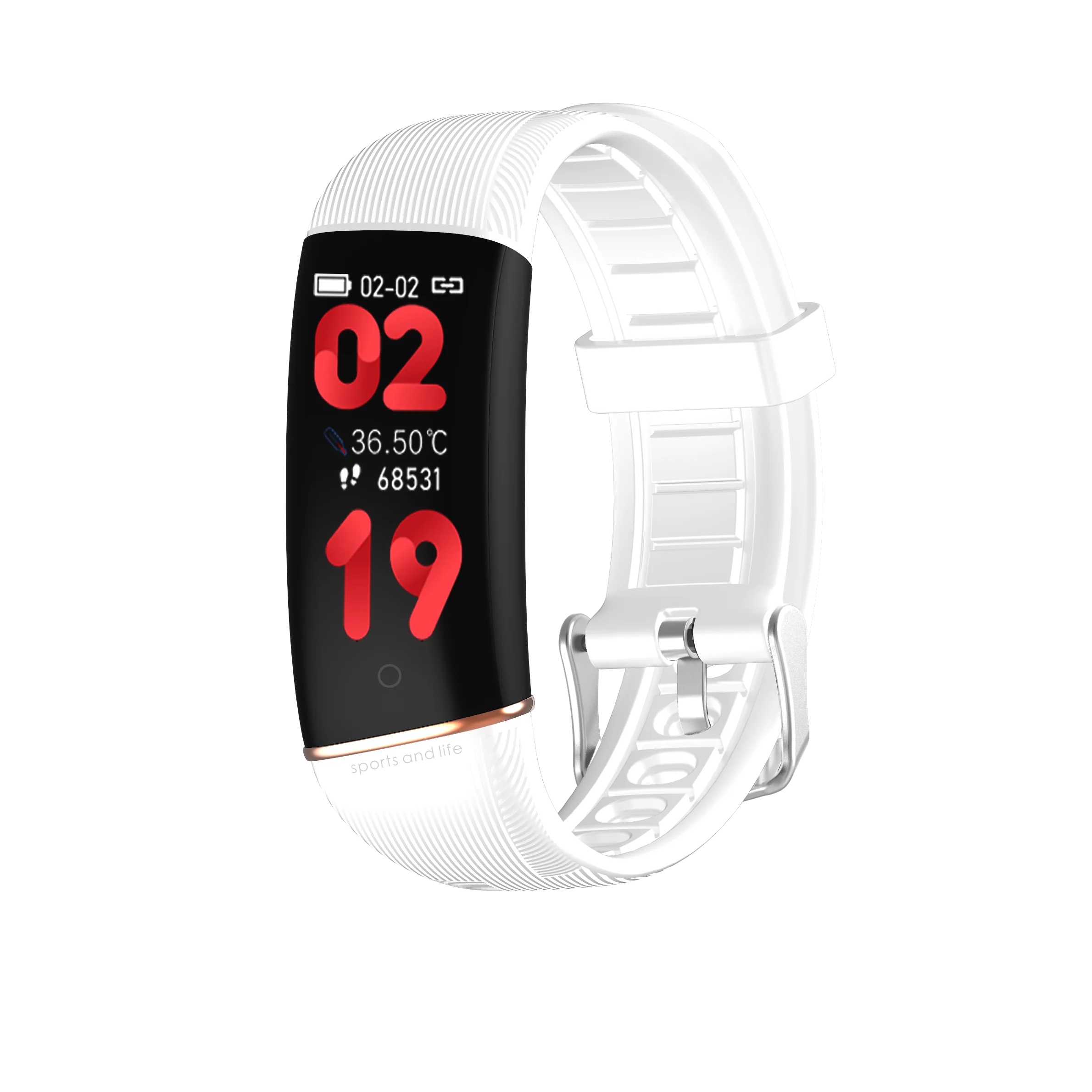 

New Arrival Smart Bracelet E98S Body Temperature Health Sport Wristband IP67 Waterproof Blood Oxygen Monitor Smartband for Women, Pink,white, black