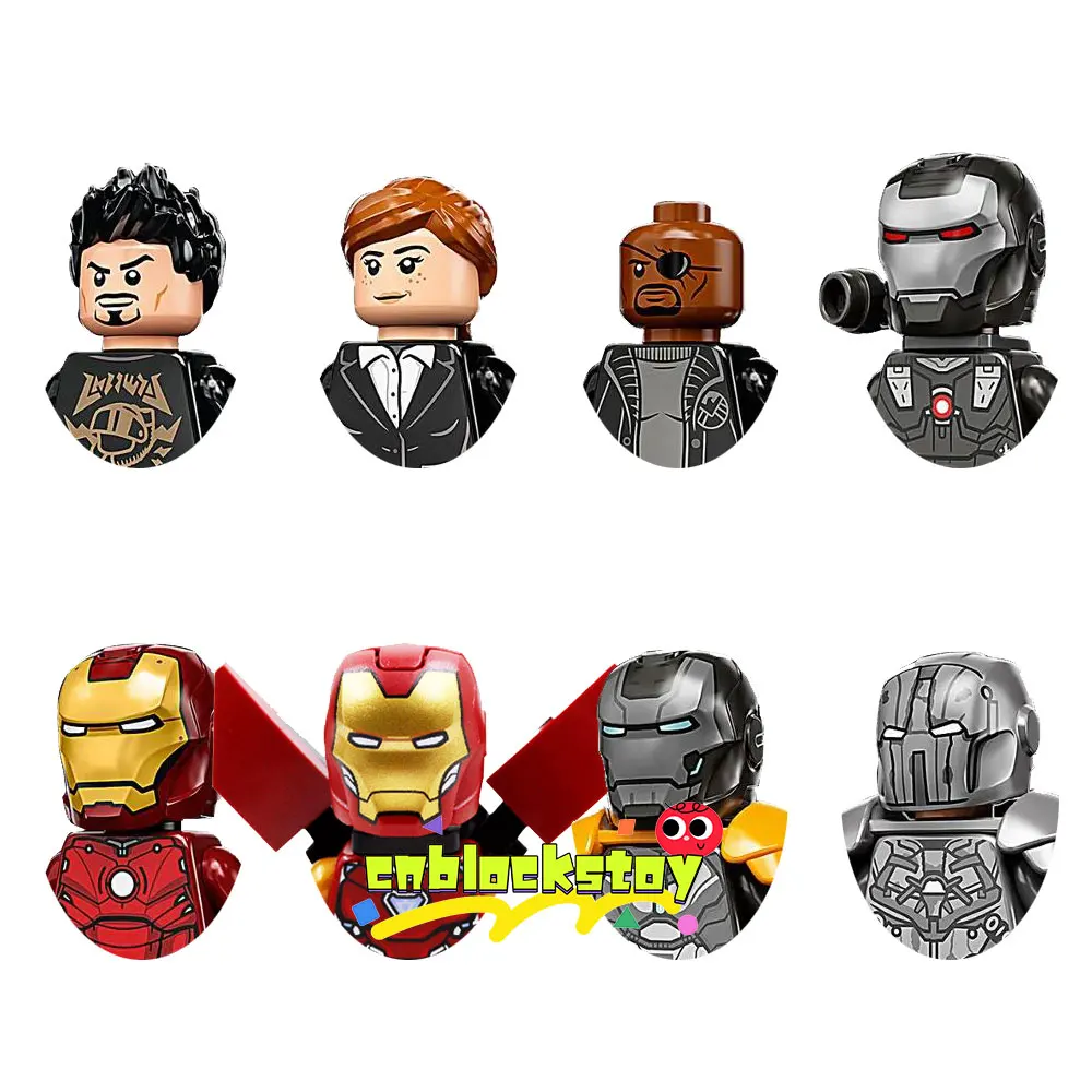 

Movie Super Heroes Paper Iron MK Mark 3 Tony Stark Man Whiplash Mini Building Block Figure Kids Educational Toy KM66029-KM66036