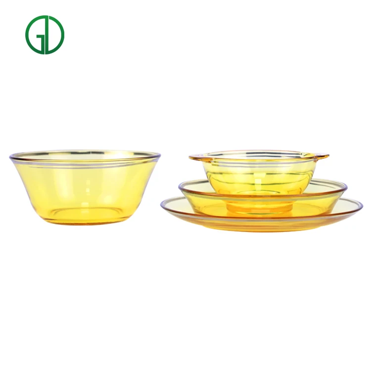 

Wedding party wholesale luxury transparent glass plate fruit plate, Yellow