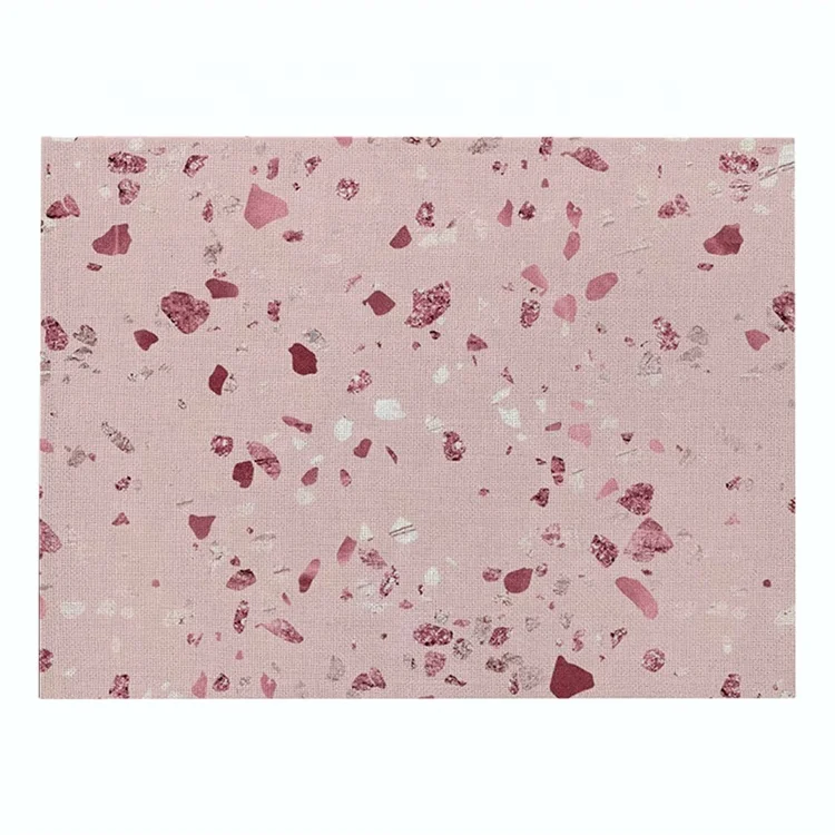

Placemat wholesale pink gold geometric printing cotton linen placemat, non-slip Western placemat, Multi color