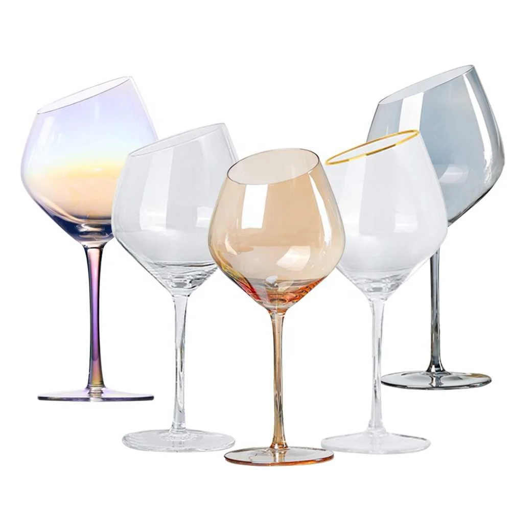 

Luxury Handmade Colorful Lead-Free Crystal Clear Champagne Glass Stemmed Amber Goblets Wine Goblet For Wedding Banquet Party, Customer request