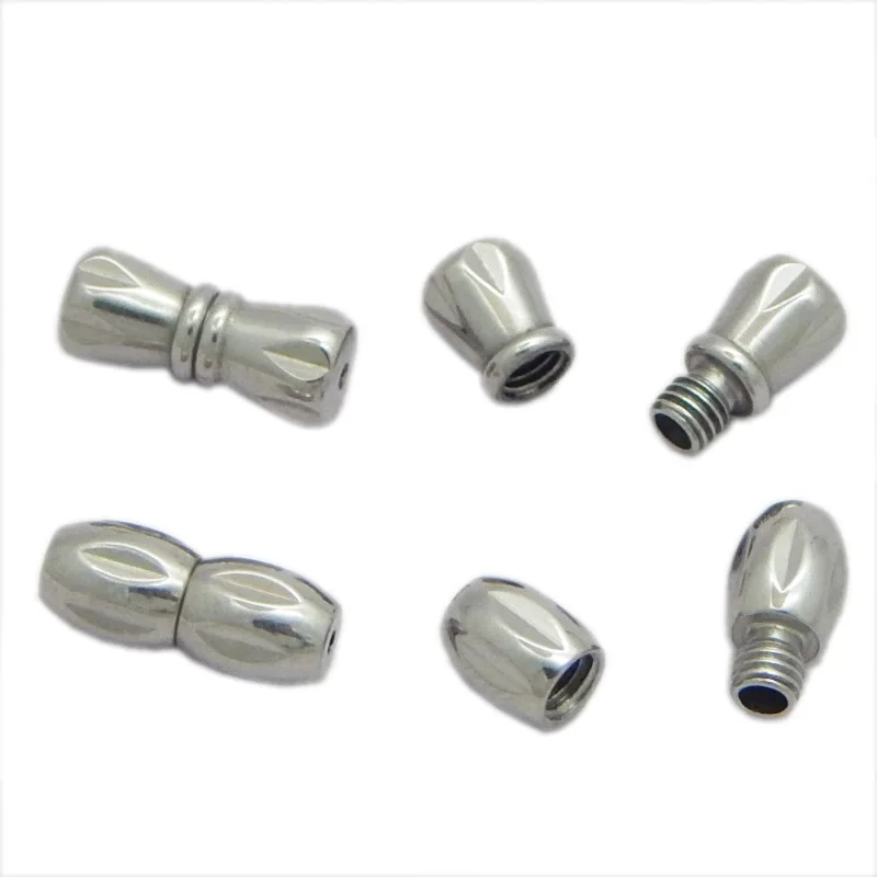 

wholesale stainless steel peanut Screw Type Clasp for leather bracelet necklace clasp jewelry accessories clasp