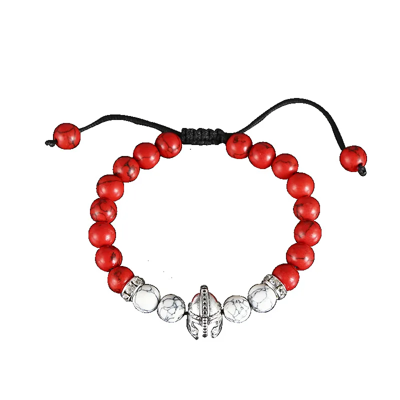 

New Fashion Turquoise Beads Bracelet Synthetic Turquoise Beads Bracelet Turquoise Helmet Woven Bracelet, Black and gold