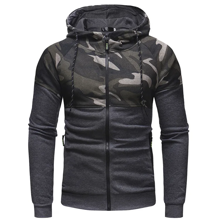 

Custom Camouflage Sweatshirt Hoodies Long Sleeve Men Muscle Sports Coat, As the picture shows