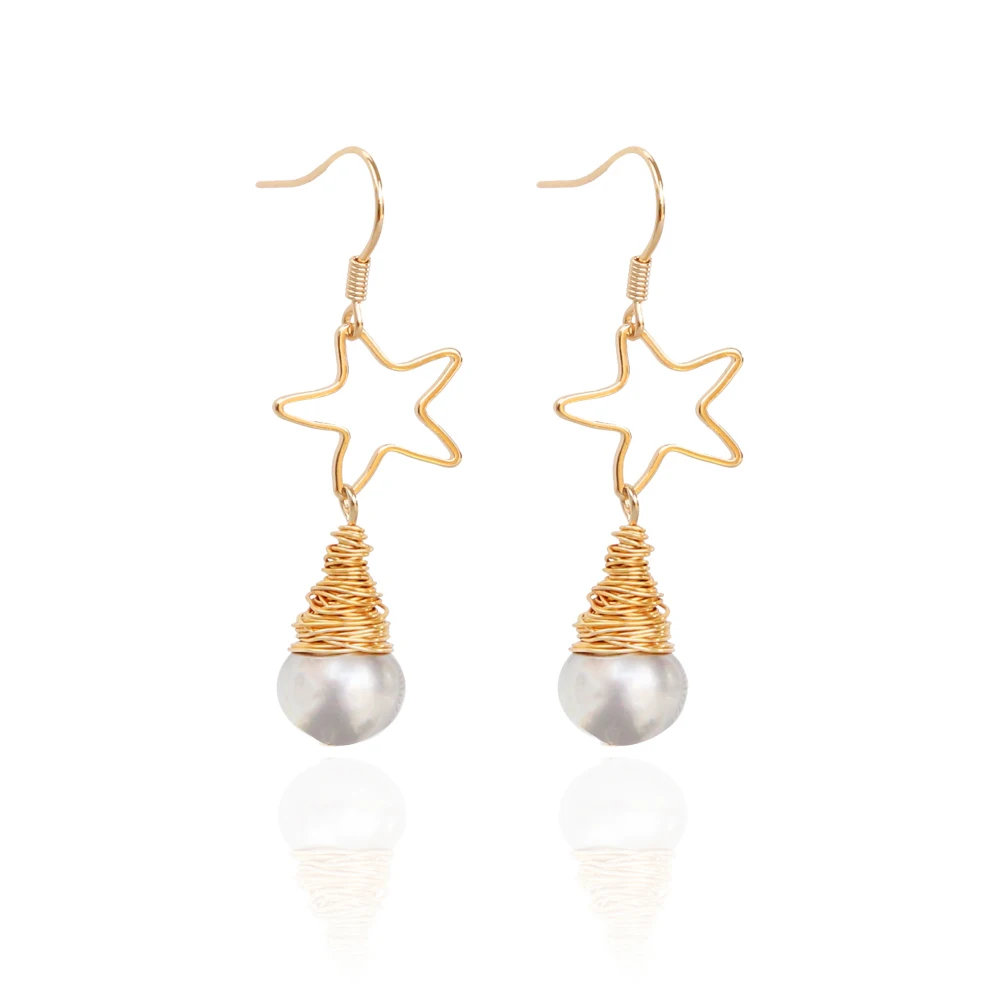 

Vogue Pearl Earrings Pearl Wire Wrapped Fashion Jewelry Earrings With Pearl, Colors