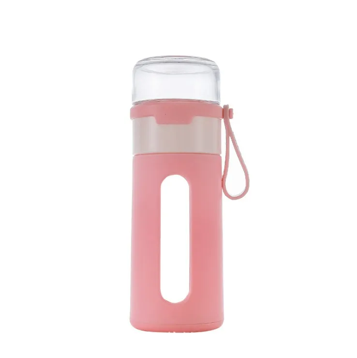 

400ml Tea and Water Separation Bottle glass bottle with filter, Red,yellow,pink, blue