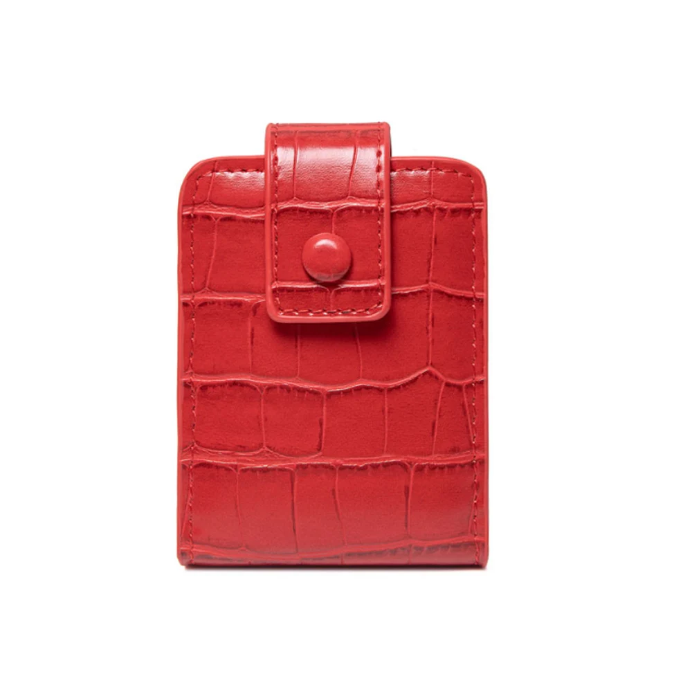 

Wholesale Fashion Mini Crocodile Leather Cosmetic Bag Lipstick Holder With Mirror, Customized color