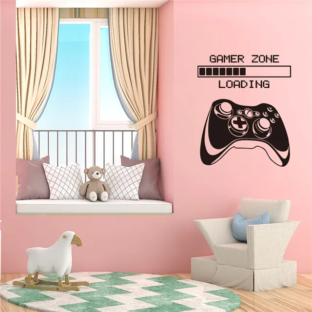 

Black Personality Game Console Sticker Living Room Decoration Wall Sticker with Repost, As picture