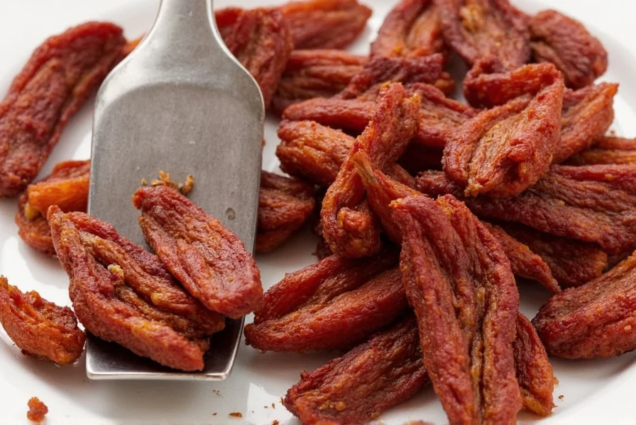 Dried guajillo peppers on counter