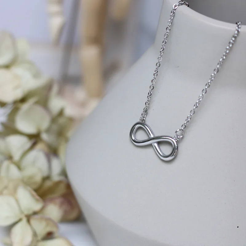 

Forever Stainless Steel Number 8 Shape Knot Symbol Pendant Necklace Stainless Steel Infinity Love Necklace For Women Girlfriend