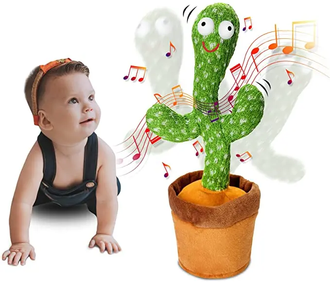 

Factory Hot Selling Electric Singing Dancing Saxophone Cactus Toys Recording Plush Toy Singing Dancing Cactus
