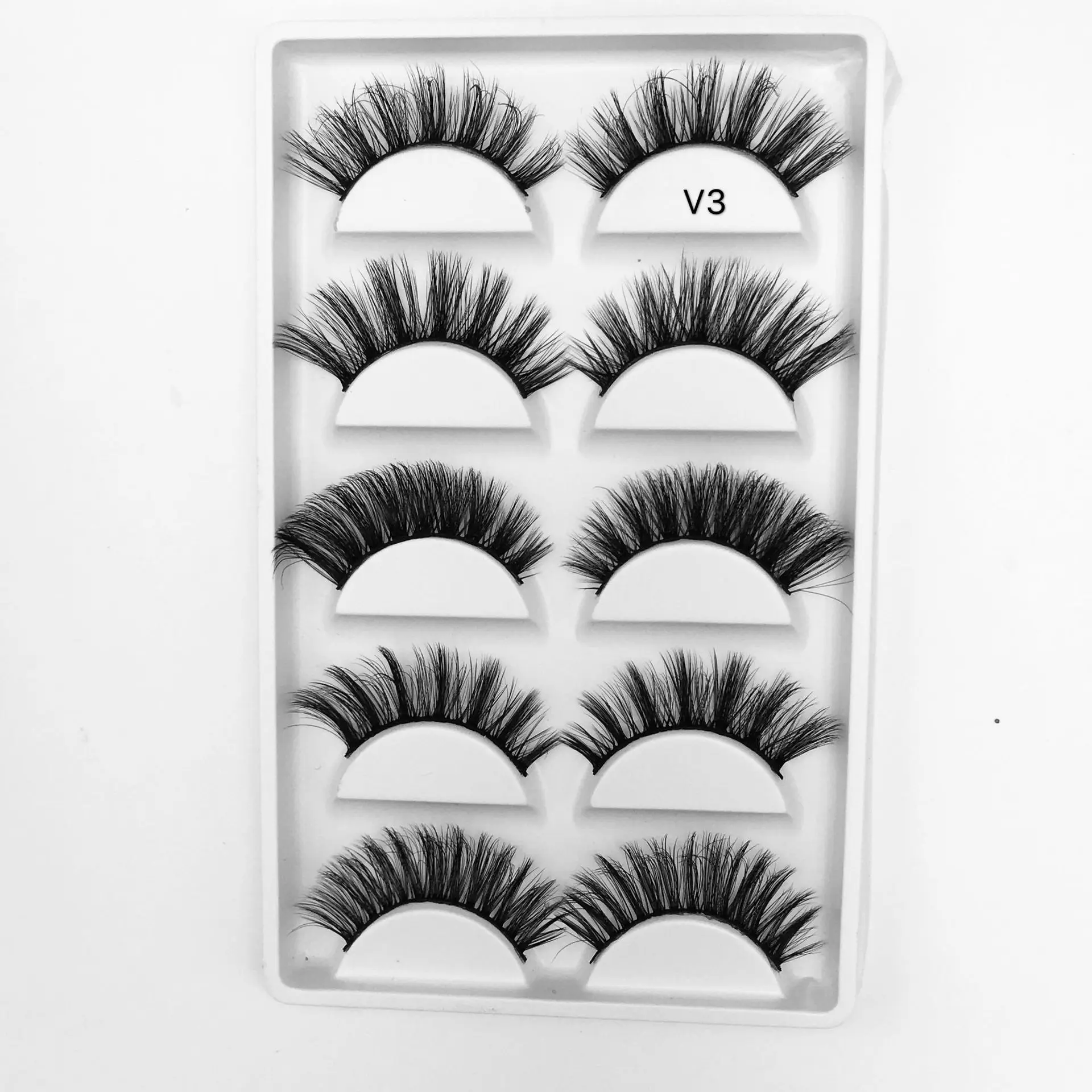 

v series mixed 5 pairs 3d eyelashes with paper box
