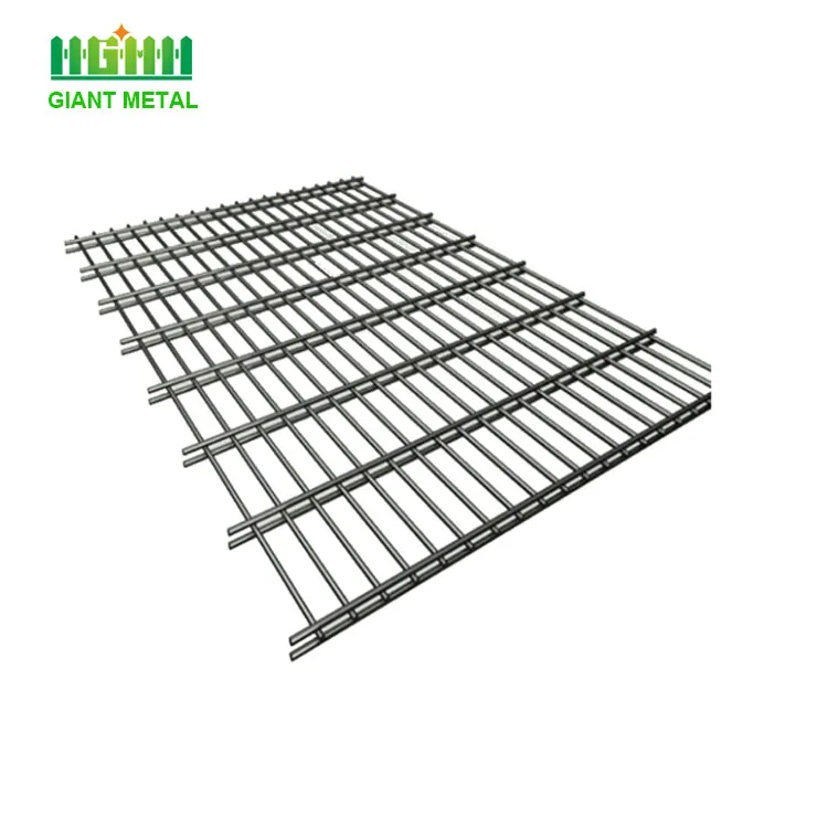 

Metal double horizontal welded wire fence powder coated twin wire mesh panel double wire fence