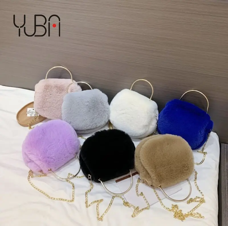 

Winter Girls Shoulder Crossbody Mini Faux Plush Fur Cute Handbags Luxury Designers Purses and Handbags for Ladies Hand Bags