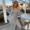 New summer Women's Clothing Fashion Trend Temperament Tops+Half Body Package Hip Dresses Tow Women's Sets
