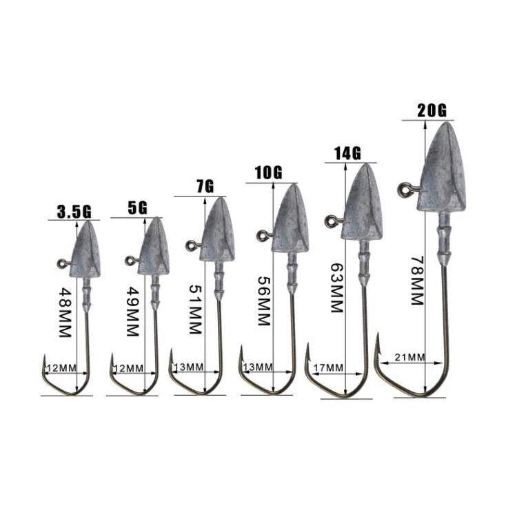 3.5g 5g 7g 10g 14g 20g Unpainted Lead Jig Head Ball Jig Pointed Jig New