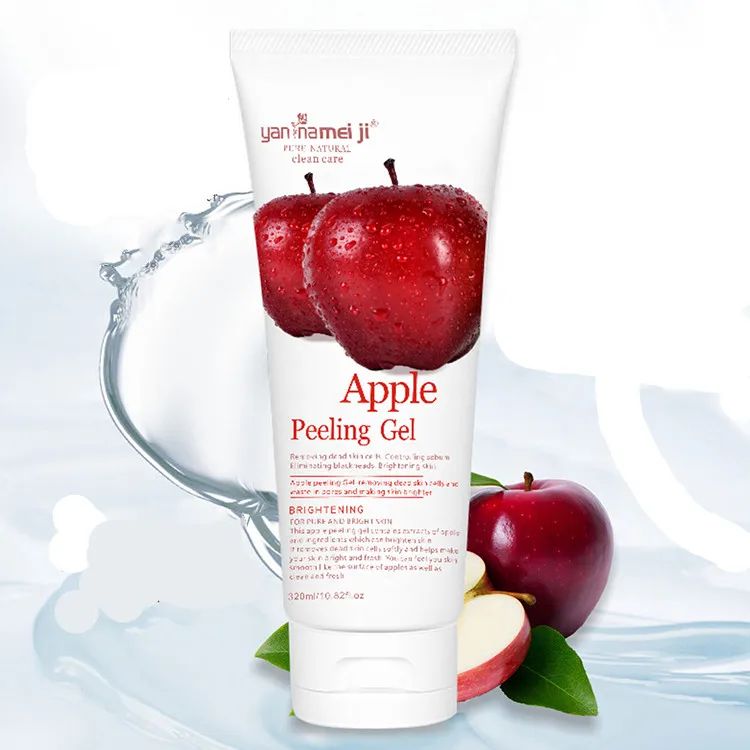 

Natural organic Apple Scrub Peeling Gel Exfoliating Face Body Brightening Anti aging Face Cleanser, Transparent