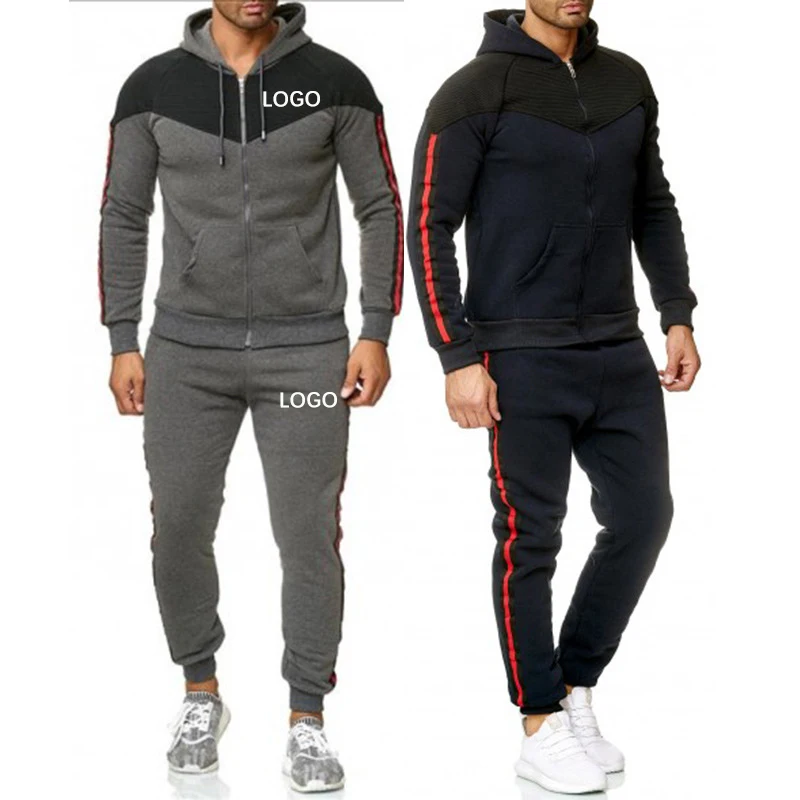 

Bulk Wholesale Men's Tracksuit Custom Track Suits Man Jogger Hoodies Sweat Suits 2 Pieces Gym Slim Fit Sweatsuit