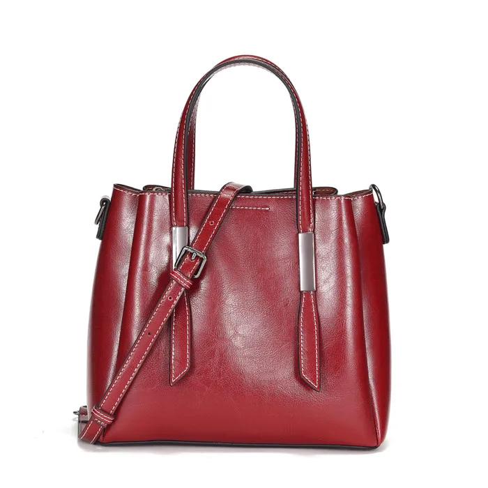 

Elegant Oil Wax Leather Bags Women Handbag High Quality Ladies Bags Shoulder Bag, Burgundy,black,brown