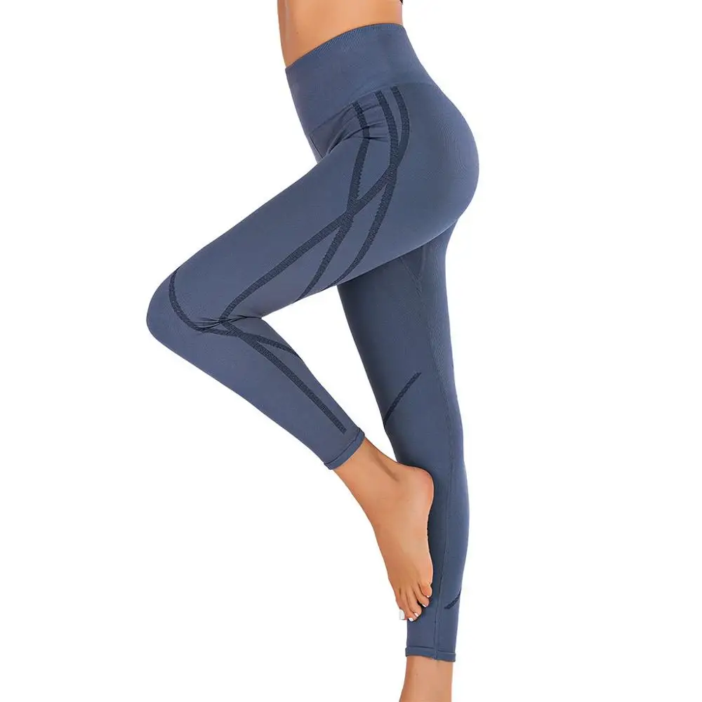 

Womens Seamless Line Design Lift Hips Sports Pants Leggings High Elastic Fitness Yoga Wear, Pictures