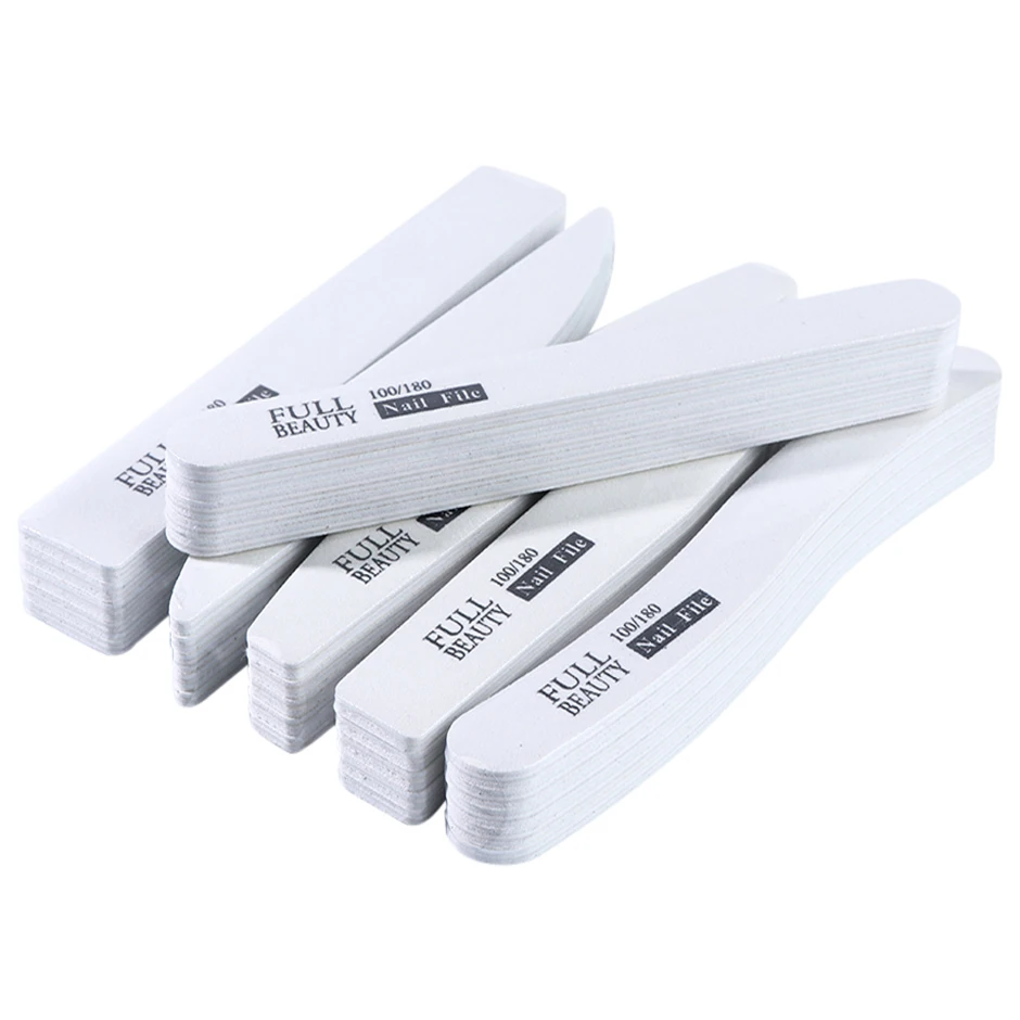 

5pcs Professional Double-Side White Sanding Board Manicure Pedicure Nail File 100/180 Buffer Block Tool for Nails Gel