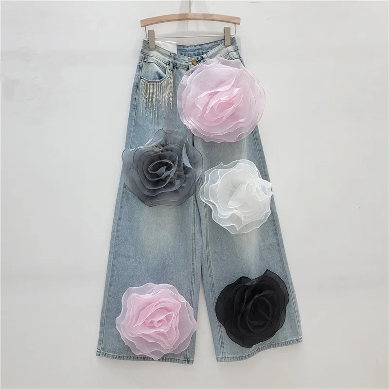 Wholesale 2026 Summer New Product Design Sense High Waist Korean Edition Versatile Slim Straight Leg Wide Leg Women's Jeans