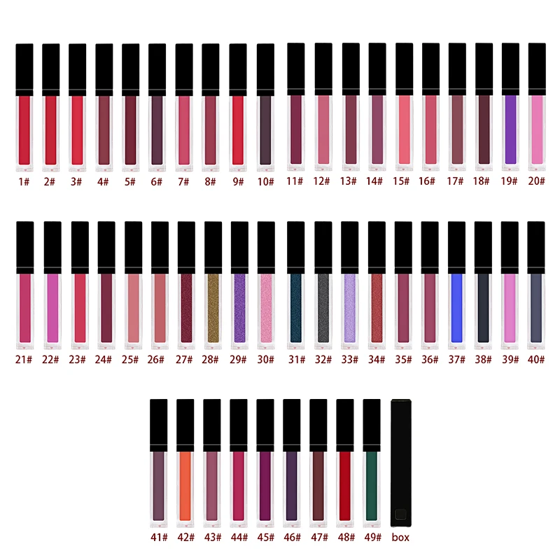 

Long Lasting Matte Liquid Lipstick Waterproof Lipstick Private Label, 49 colors