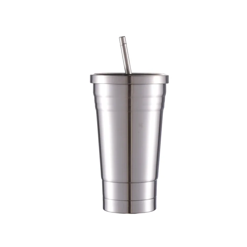 

Mikenda hotsale vacuum coffee stainless steel mug with steel straw, Mix