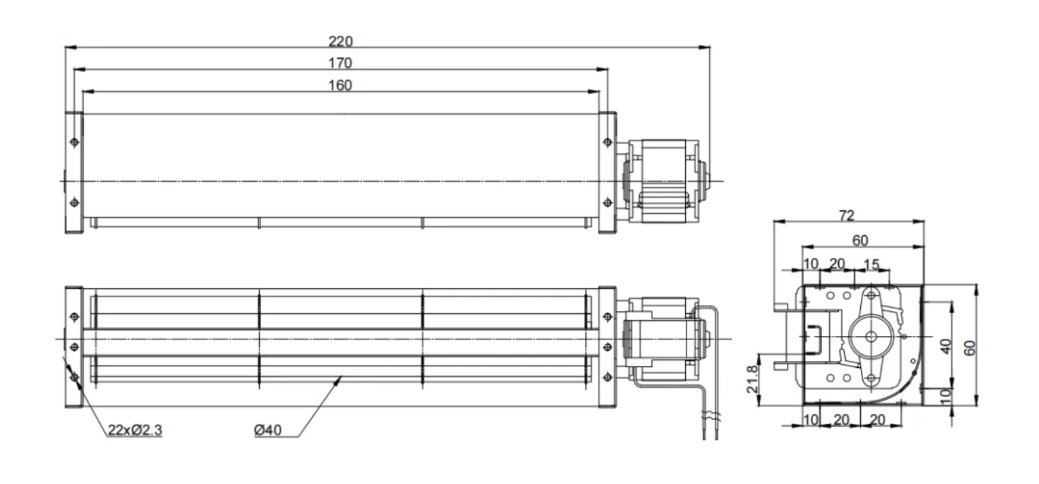 Cross Flow Fans, 230V, 0-10V, HVAC - detail 12