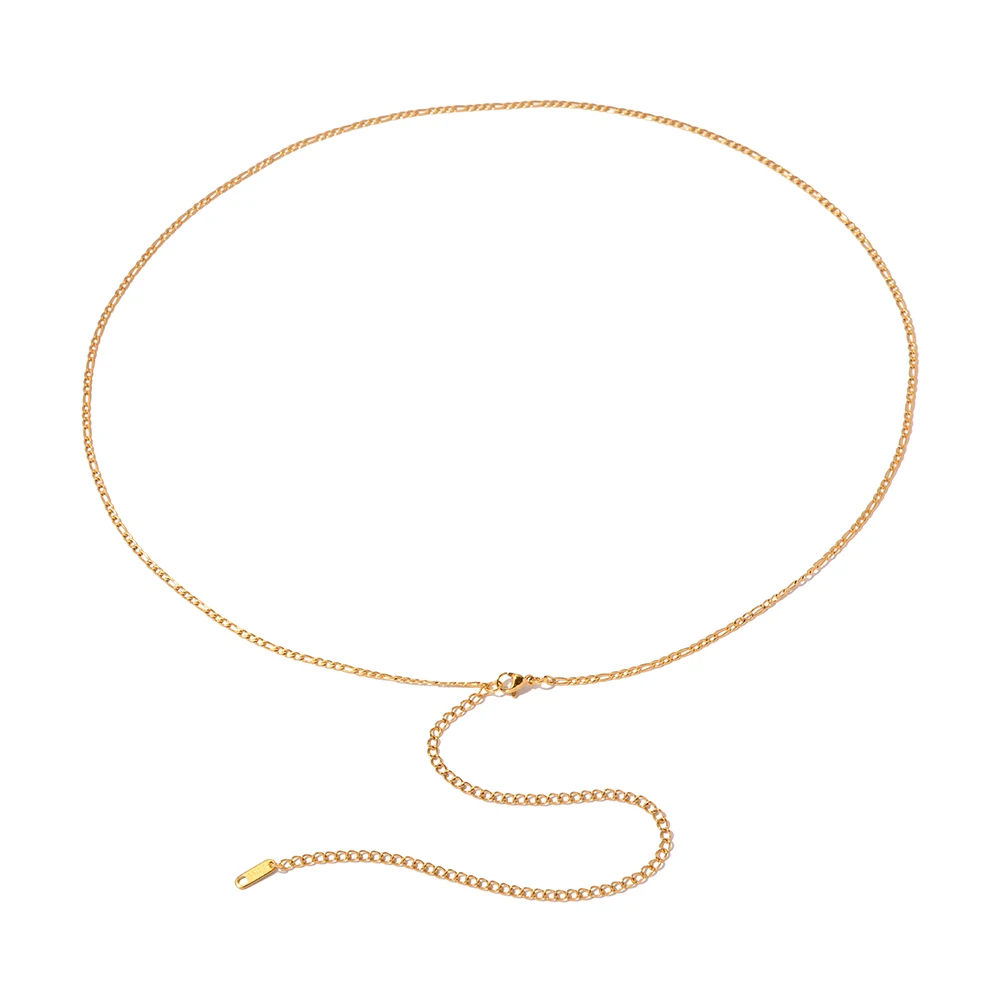 

New Arrival Summer 18K Gold Plated Body Chain Gift Stainless Steel 2.2mm Beach Simple Belly Waist Chain For Girls