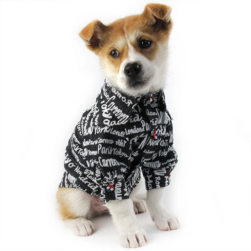 

Wholesale Custom Bulk Denim Letters Pet Shirts Clothes Luxury Pet Clothes XXX Dog Clothing, 3 patterns