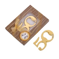 

Golden metal wine opener 50 Beer Bottle Opener for 50th Birthday Party Decoration Gifts Supplies