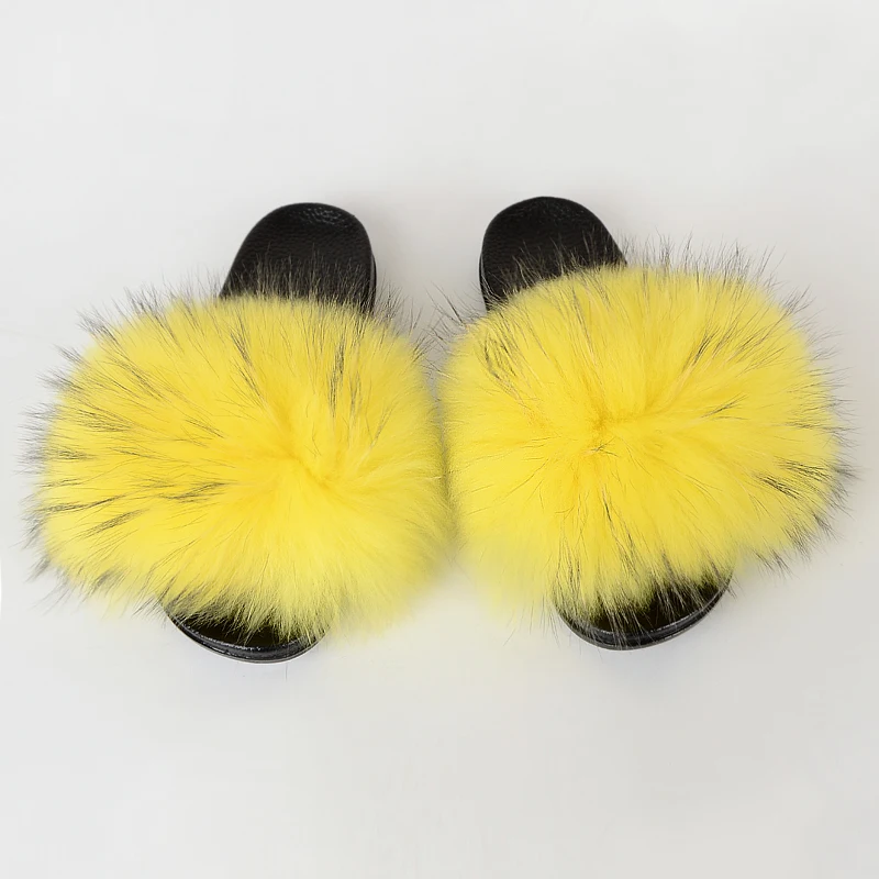 
2020 Wholesale New Fashion Fur Slippers Luxury Mink Fur Women Slides Ladies Mink Real Fur Fluffy Slippers 