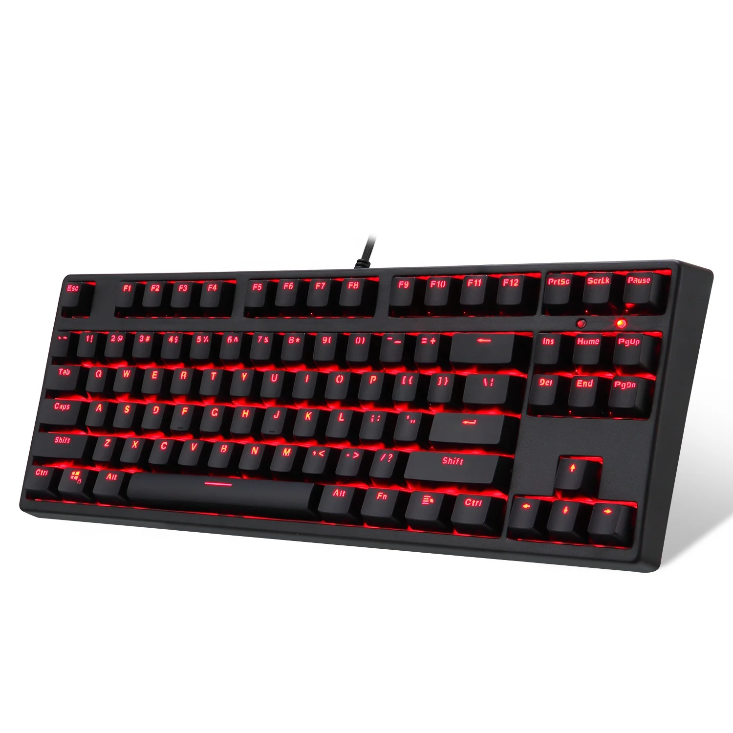 

MOlong 87 Keys Red light keyboard with usb port gaming mechanical keyboard mini Wired keyboards, Black