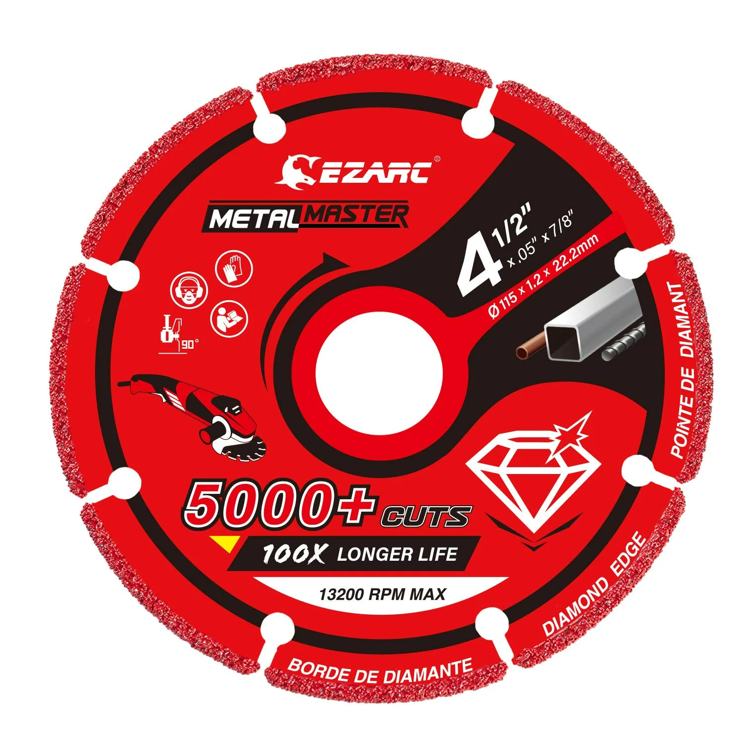 

4-1/2 x 7/8 Inch For Rebar/Steel/Iron/Inox Diamond Metal Cut-Off Blade