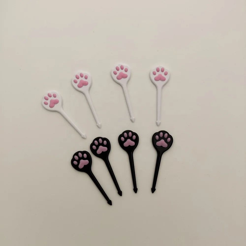 
Gold Supplier Cute Cat Paw Pad food Pick fruit fork In stock 