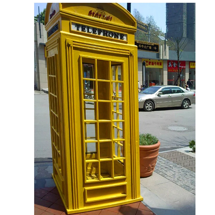 London Cabinet Office Gold Yellow Phone Booth Soundproof Telephone