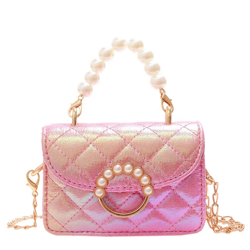 

2022 Hot Selling Girls Custom Jelly Bag Pearl Strap Handbag New Popular Cute Women Crossbody Handbags Sequined Messenger Bags