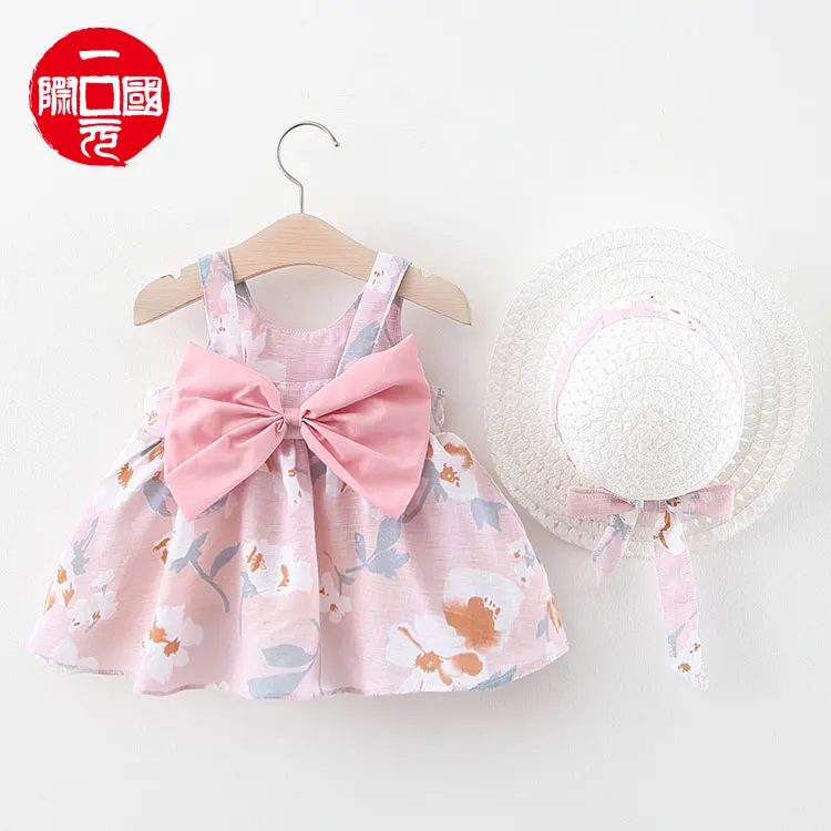

2021 Korean version of summer girls dress new bow suspender princess dress