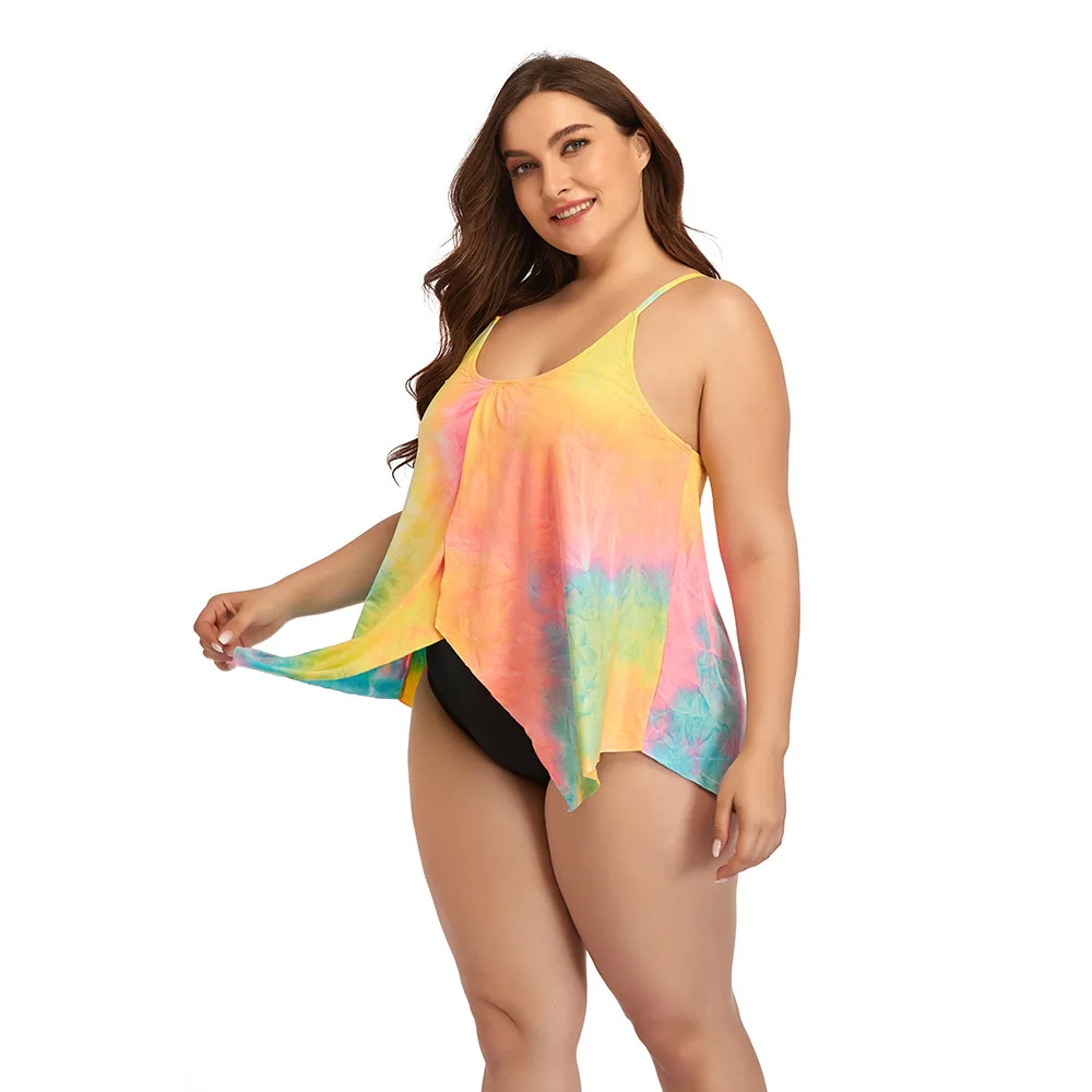 

Amazon sells V-neck women's swimsuit Printed skirt swimsuit oversized boxer trunks one piece plus size swimwear