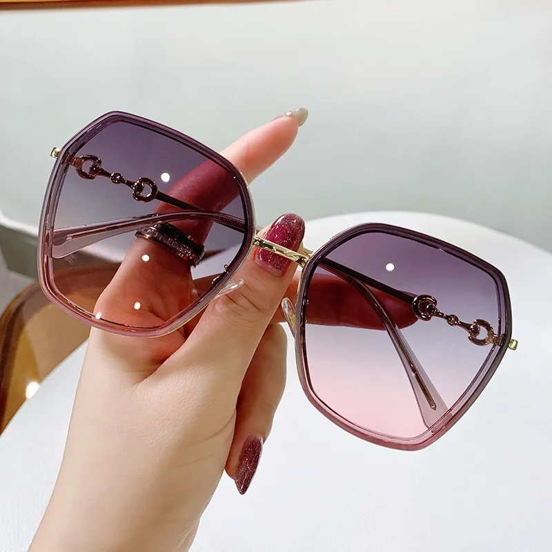 

2021 new fashion trend metal large frame women sunglasses