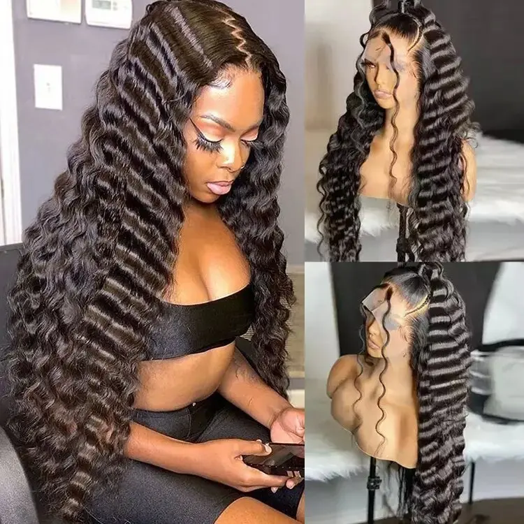 Loose Deep Wave Transparent HD 13x4 13x6 360 Full Lace Front Frontal Wig Glueless Brazilian Pre Pluck Raw Lace Human Hair Wigs