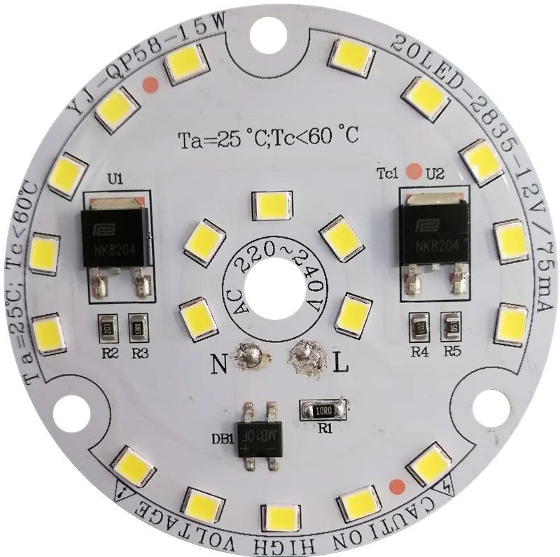 CE-LVD-RoHS-FCC-C Tick-PSE Certified 58mm diameter 15W driverless ac dob led bulb downlight module for replacement