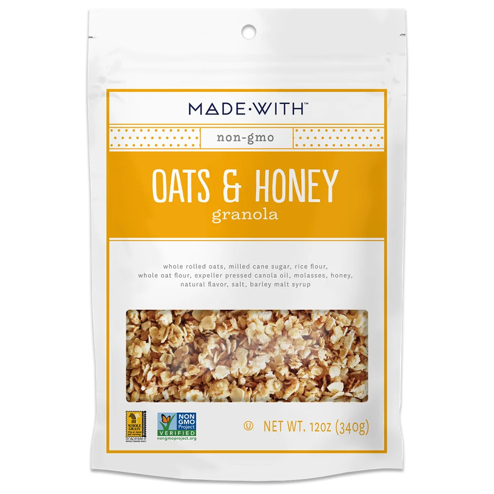 
Non GMO Good Quality Baked MADE WITH GRANOLA HONEY OAT 12.000 OZ In 340g Bag Packaging 