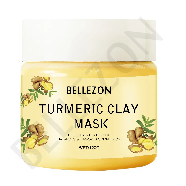 

BELLEZON Moisturizing Private Label Turmeric Clay Mud Mask, Yellow