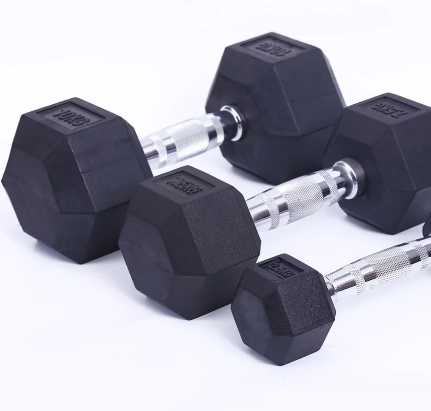 

2021 Best Selling Cast Iron High Quality Adjustable Dumbbells Black Rubber Coated Hex Dumbbells Wholesale, As picture